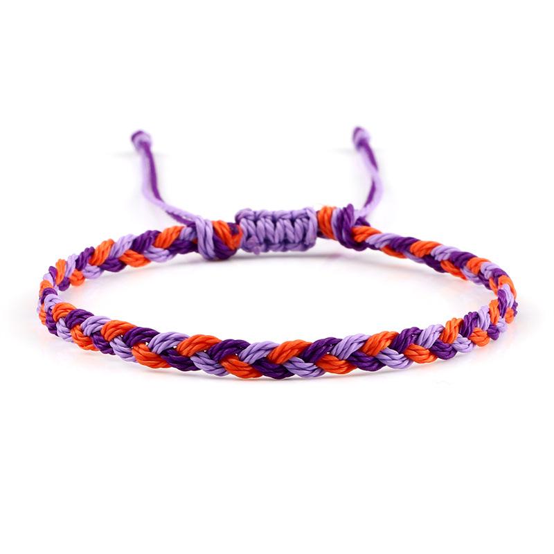 Adjustable Colorful Three-Strand Braided Waxed Thread Bracelet Set for Couples and Handmade Jewelry