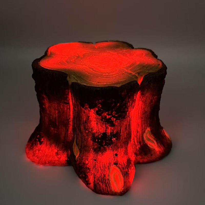 LED Resin Charcoal Flame Light: Modern Minimalist Battery-Operated Ornament & Christmas Gift Props