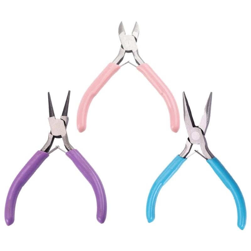Jewelry Making Plier Tool Set Stainless Steel Non-Slip Handles Ideal Gift for DIY Craft Hobby Lovers Adults Kids