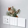 Realistic Squirrel On Pine Branch Self-adhesive Switch Decorative Sticker Removable, Waterproof, Household Beautification Sticker