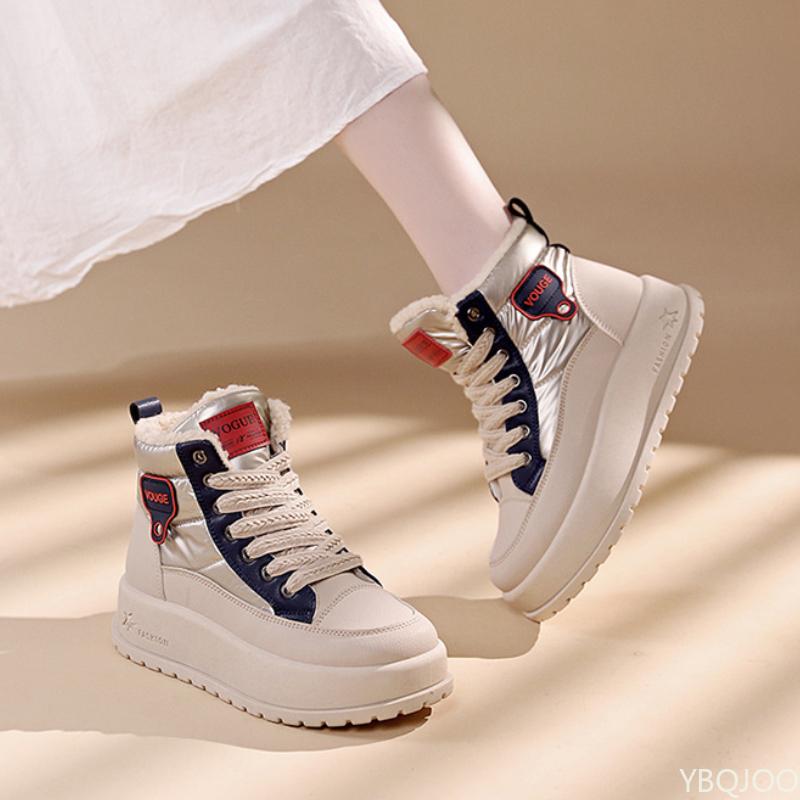 Thick Soled Snow Boots 2024 New Winter High Top Women's Boots with Thick Velvet Versatile Cotton Shoes for Women Zapatos Mujer
