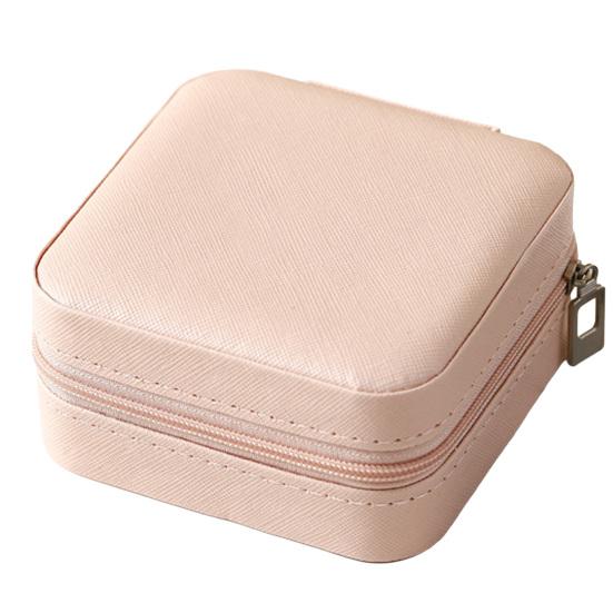Mini Jewelry Storage Box, PU Leather Compact Jewelry Organizer, Soft Velvet Shockproof Jewelry Case for Rings Earrings