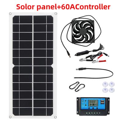 10A 20A 30A 40A 50A 60A Regolatore fotovoltaico Set di ventilatori solari per animali domestici Ventilatore di scarico Pannello solare +
