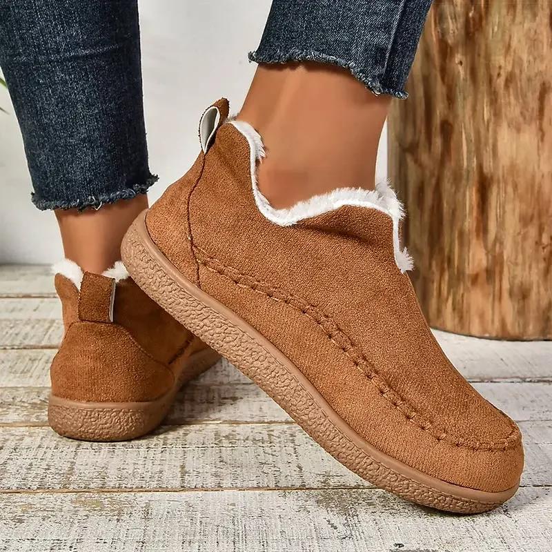 Women's Boots Keep Warm Ankle Boots With Fur Winter Shoes Women Snow  New Winter Boots Slip On Winter Footwear Female