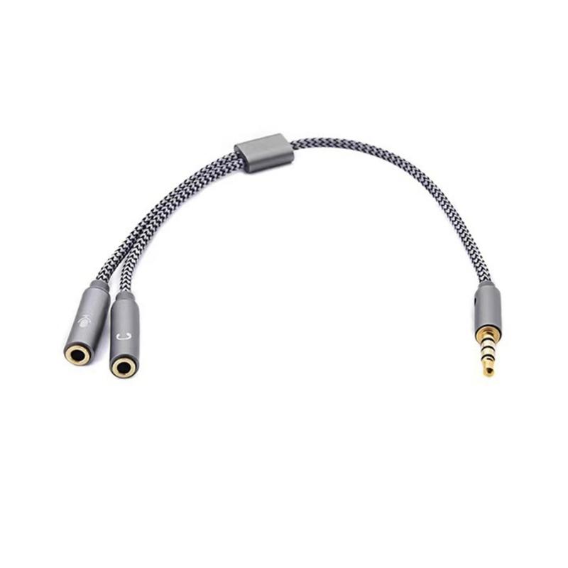 

Headsets Microphone Splitter Cable for PC 3.5mm Headphones Sound Adapter Converter 3.5mm Male to Double 3.5mm Female серый