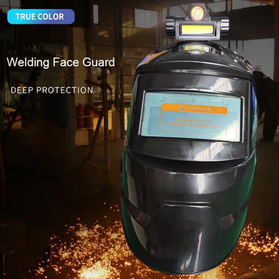 Auto-Darkening Welding Helmet with Headlight Lightweight Arc Proof Mask Multifunctional Welding Shield for Various Applications