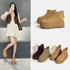Cattle suede thick-soled short boots women's early autumn matte leather inner height increase women's boots soft leather Martin boots spring thin