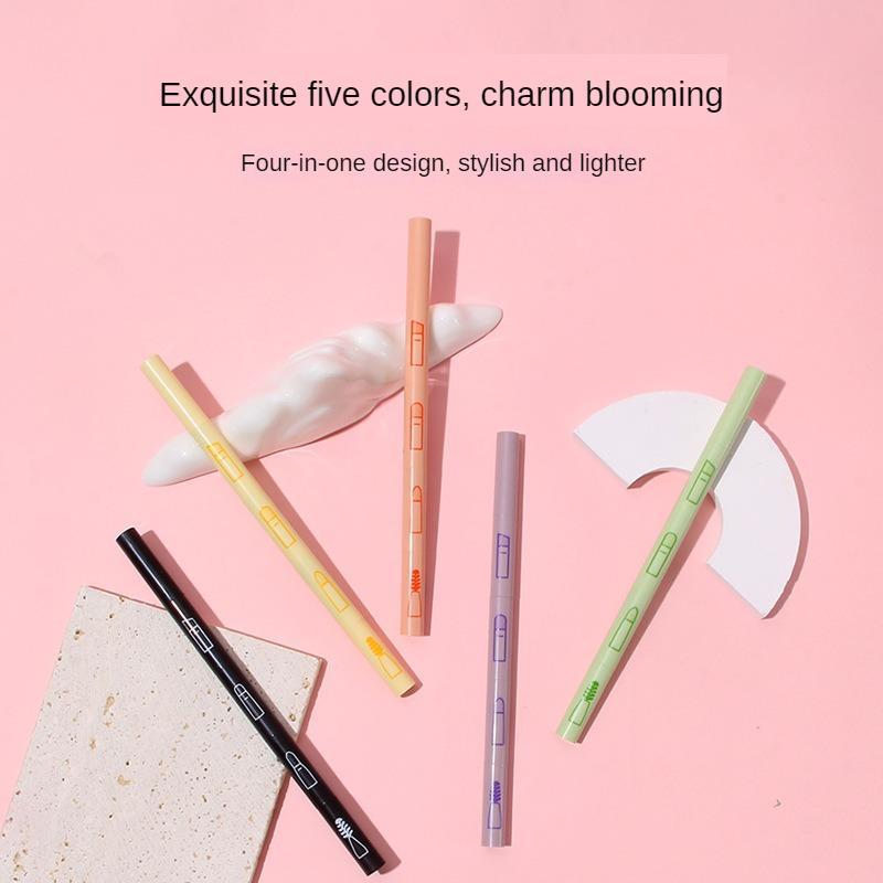 4 IN 1 Multifunctional Makeup Brushes Set Makeup Gadget Detachable Lip Eyeshadow Brush Sponge Eyeshadow Brush for Home Travel