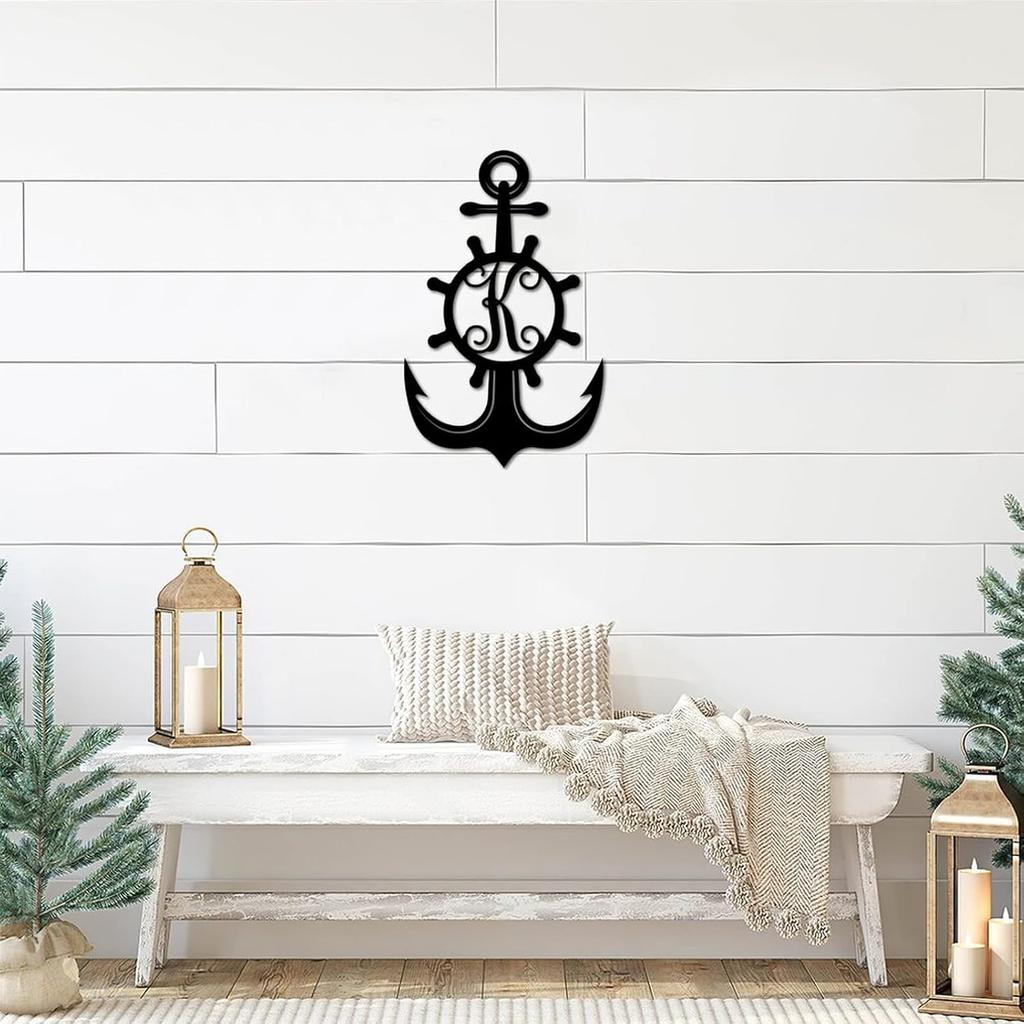 Personalized Metal House Sign Monogram Wall Plaque for Garden Garage Patio