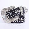 Rhinestones Studded Western Leather Belt Bling Waist Belts for Dresses Pants