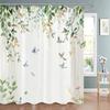 Spring Flowers and Plants Birds Shower Curtain, Bathroom Decorative Shower Curtain, Waterproof Shower Curtain with Hooks