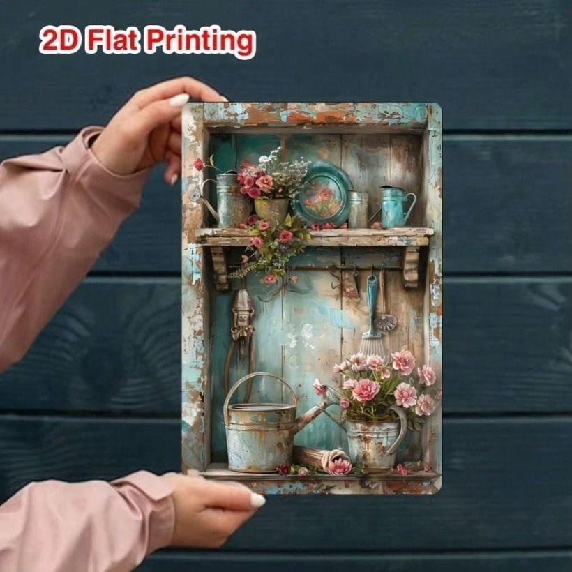 Tin Sign Wall Art Decor, Garden Theme Metal Poster, Kitchen Coffee Home Living Room Office Print