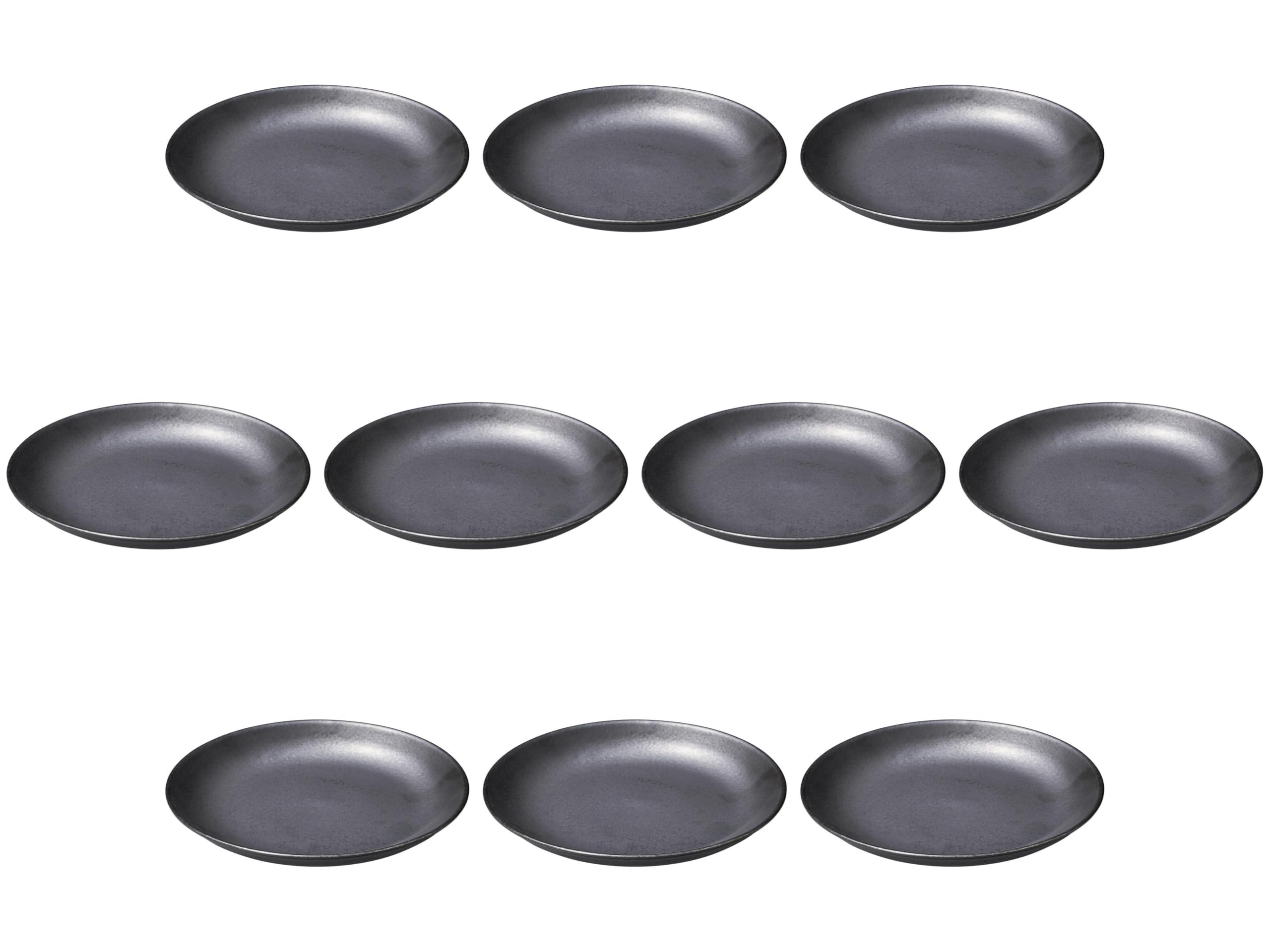 

Set of 10 Black Sea Plates x Chinese Round Plates Setomonohonpo 5.0 [16.6 2.6 cm]