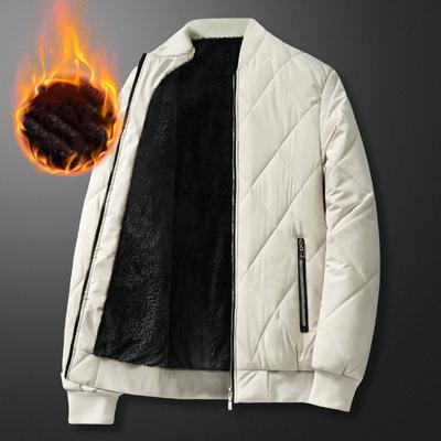Winter Fashion Plus Fleece Thickened Warm Large Size Cotton Padded Jacket Men's Casual Loose Coat