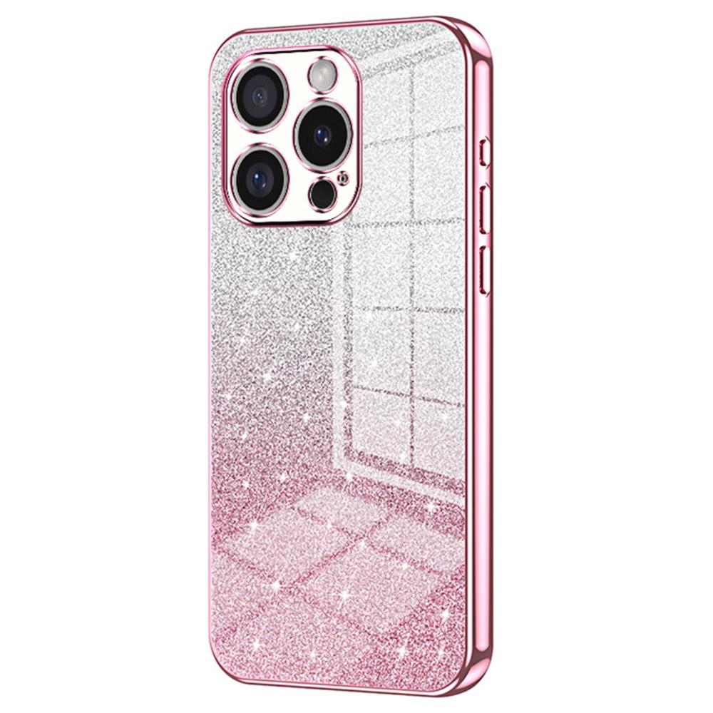 For iPhone 16 Pro Case Electroplating Gradient Glitter TPU Phone Cover