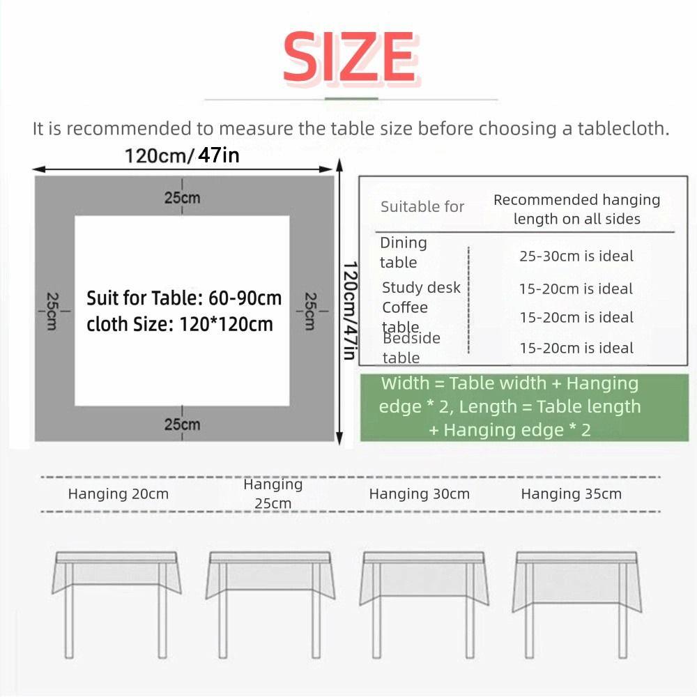 Dust-proof Plaid Tablecloth 120x120cm Rectangular Ins Table Cloth Stain Resistant Washable Dining Table Protector Café Table