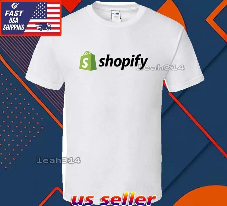 New Shirt Shopify Logo T-Shirt Funny American Usa Unisex Size S-5XL