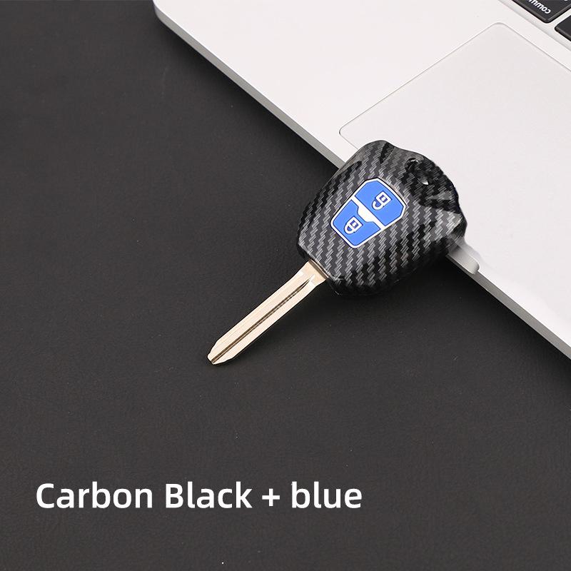 Abs Carbon Car Key Case Cover Shell Skin Holder Fob Bag Set For Isuzu D-Max Mux Truck Dmax 2 Buttons Keyless Protector