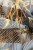 Elegant Shawl with a Leaf Motif in Gold and Black