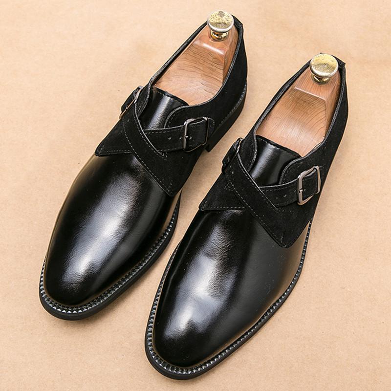 Luxury Fashion Designer Charm Men's Pointed Monk Strap Loafers Male Wedding Dress Prom Formal Shoes Footwear Zapatos Hombre