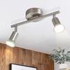Nettlife Ceiling Light 2 Adjustable Spots, GU10, Silver Metal, for Living Room, Bedroom, Kitchen, Hallway, Office, Bulb Not Included