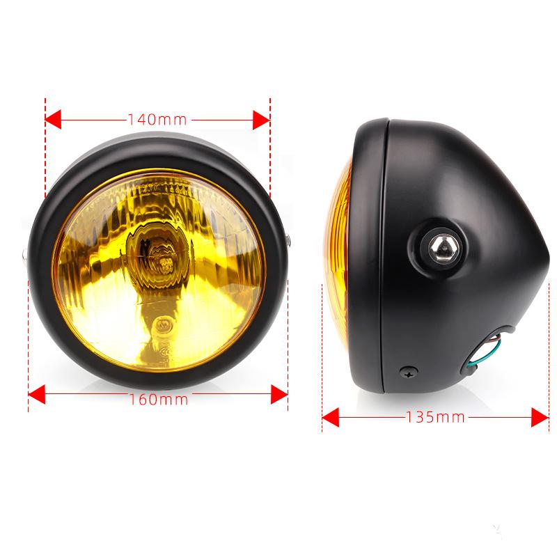 5.75 Inch Halogen Motorcycle Headlights Universal 12V Round Headlight Moto Accessories Driving Light Headlamp For Cafe Racer