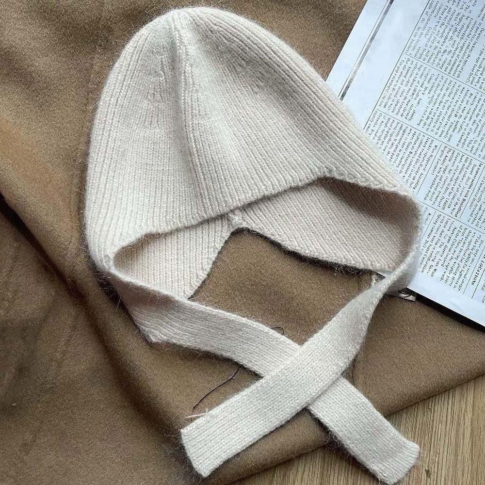Windproof Knit Earflap Hat Solid Color Warm Skull Cap Korean Style Bonnet  Daily Commute