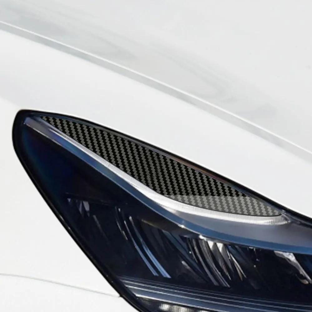For Tesla Model 3 2017-2025 for Model Y 2019-2025 Headlight Trim Cover Front Lamp Sticker Eyebrow Eyelid Styling Accessories