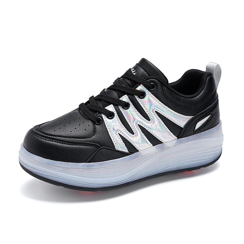 Kids Sneakers Led Light Shoes Children's Boys Girls USB Charging Glowing Sport Wheels Outdoor Parkour Roller Skate Shoes