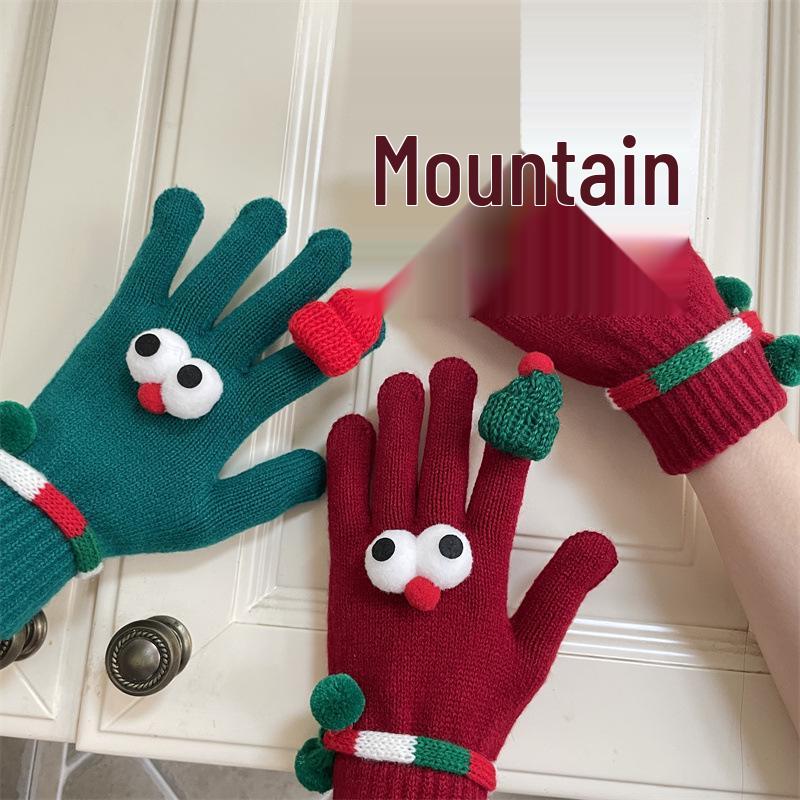 Korean Style Red Fingerless Touchscreen Gloves: Women's Winter Warmth for Students & Couples