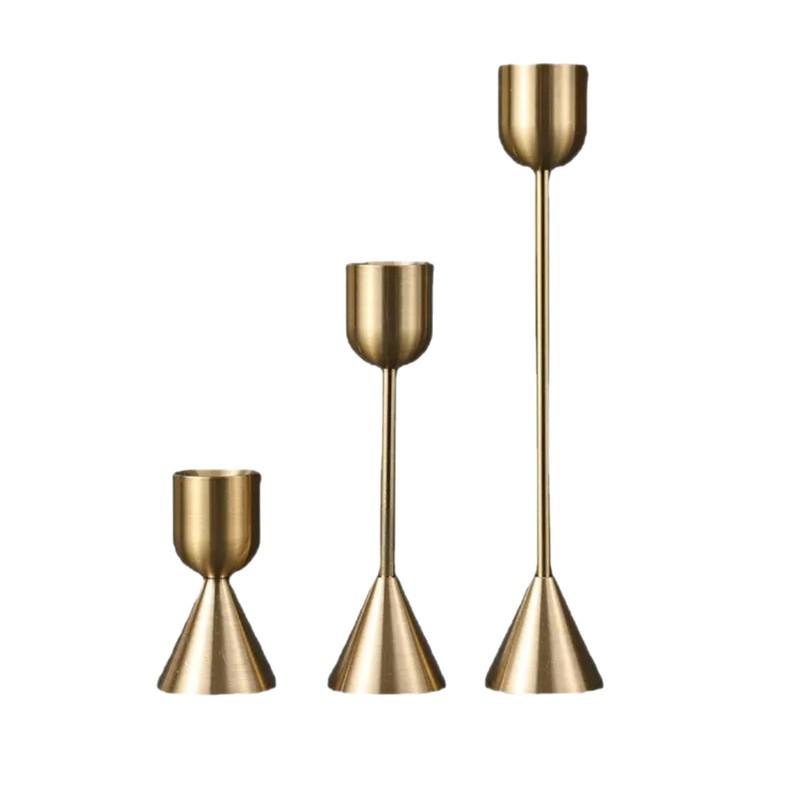 Gold Iron Art Wine Glass Candle Holder for Home & Bar Decor