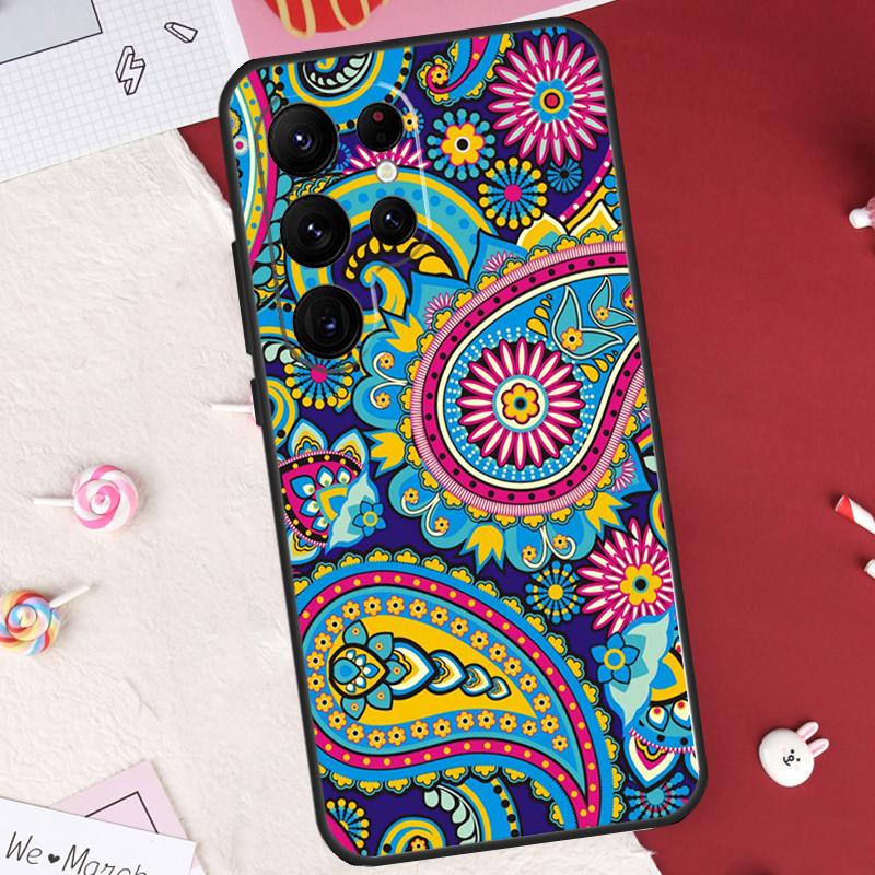 Paisley Pattern Case For Samsung Galaxy S24 FE S20 FE S21 S22 S23 S25 S26 Ultra S10 Plus S25 FE Cover Shell
