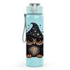 1PC Wizard Owl Night Print 750ml Color Plastic Sports Water Bottle Leakproof Flip Straw Lid Suitable for Sports Office Home Use