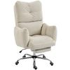 Office Chair with Footrest, Ergonomic Swivel Chair with Rocking Function, Adjustable High Backrest, Snow Flannel Fabric