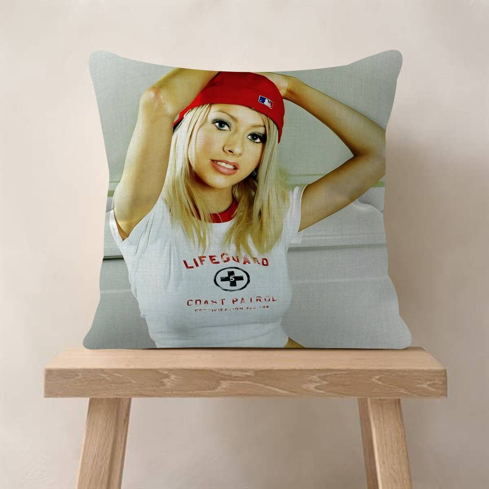 Christina Aguilera Singer Cushion Cover Inches Farmhouse Decor Home Throw Pillow Covers For Couch Decorations