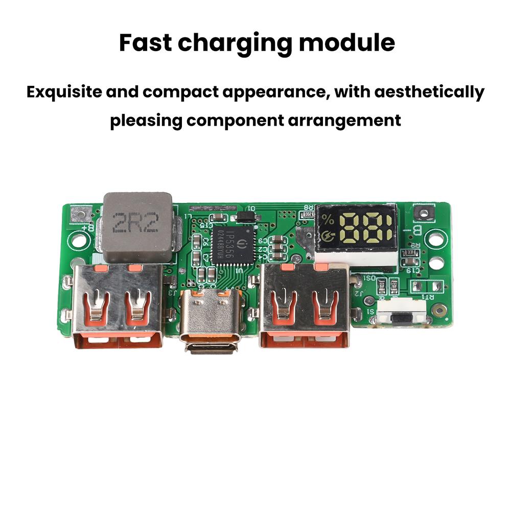 LED Dual USB 5V 3A Micro/Type-C USB Mobile Power Bank Charging Module Lithium Battery Charger Board Circuit Protection