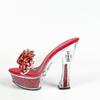 Rhinestone Thick Heel Banquet Slippers Summer Transparent Waterproof Platform Thick Bottom Sexy Crystal