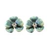 Silver needle drip glaze smudge flower unique temperament stud earrings women's exquisite niche earrings high-end light luxury earrings