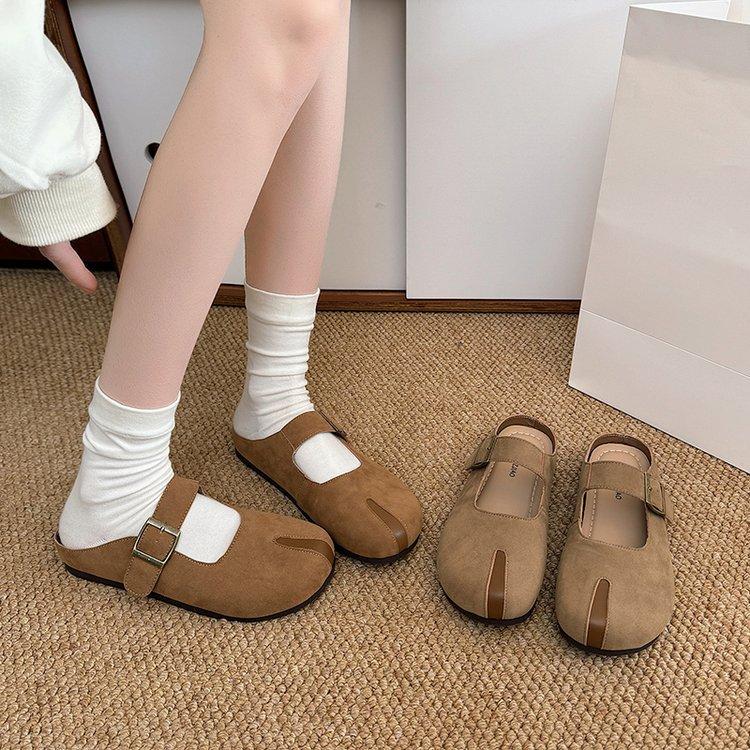 [Ushilai] Retro and comfortable soft-soled loafers for women's 2025 spring new thick-soled casual versatile one-pedal