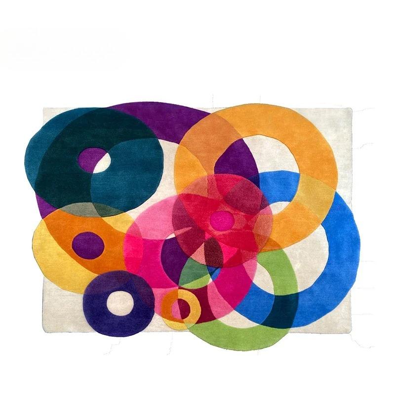 

Luxury Carpets for Living Room Dopamine Bedroom Decor Irregular Carpet Creative Colorful Bedside Floor Mat Fluffy Soft Plush Rug 80*120cm