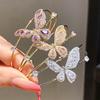 Fashion Butterfly Zircon Double Layer Bracelet With Cubic Zirconia For Elegant Casual Wear