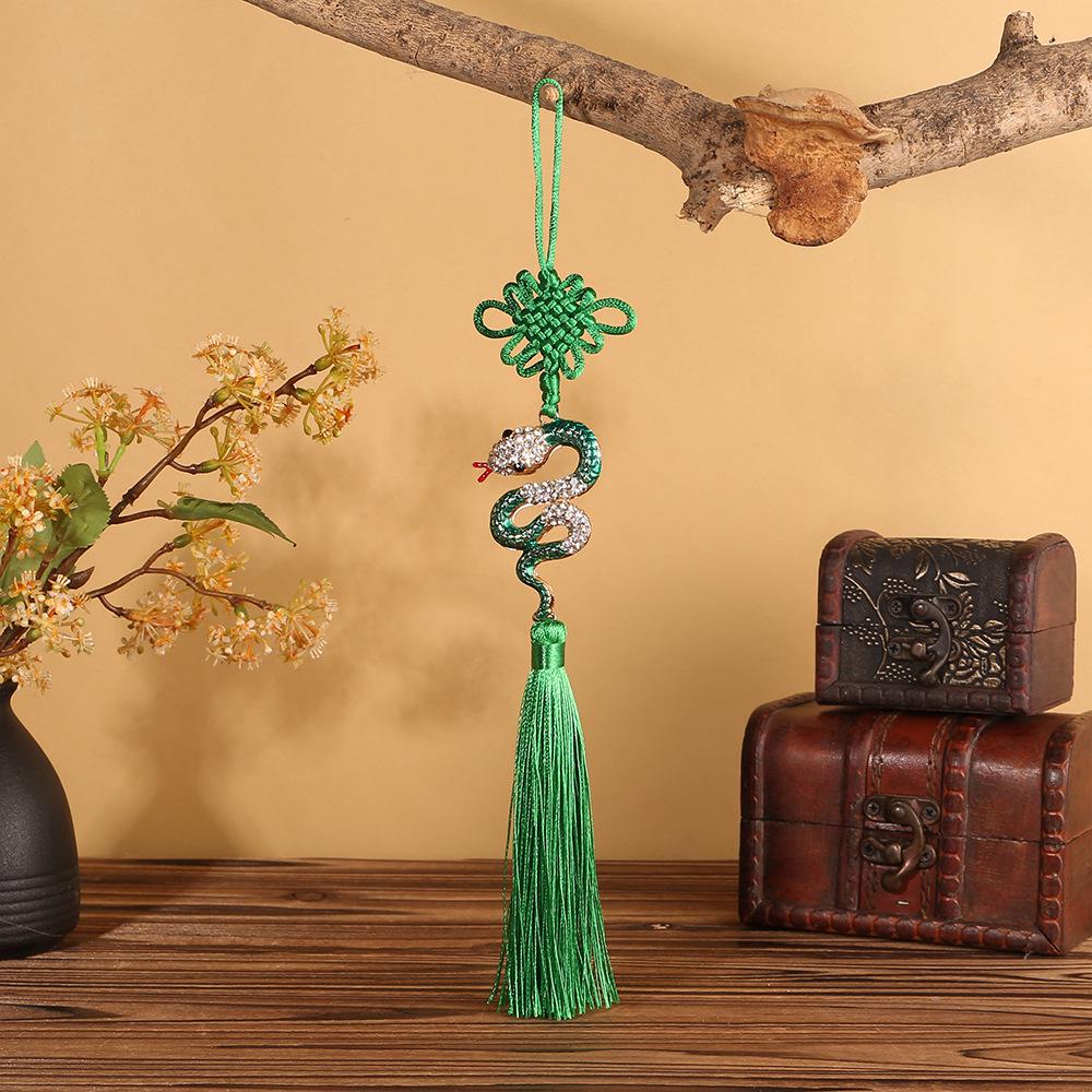 Chinese New Year Diamond Snake Tassel Car Pendant