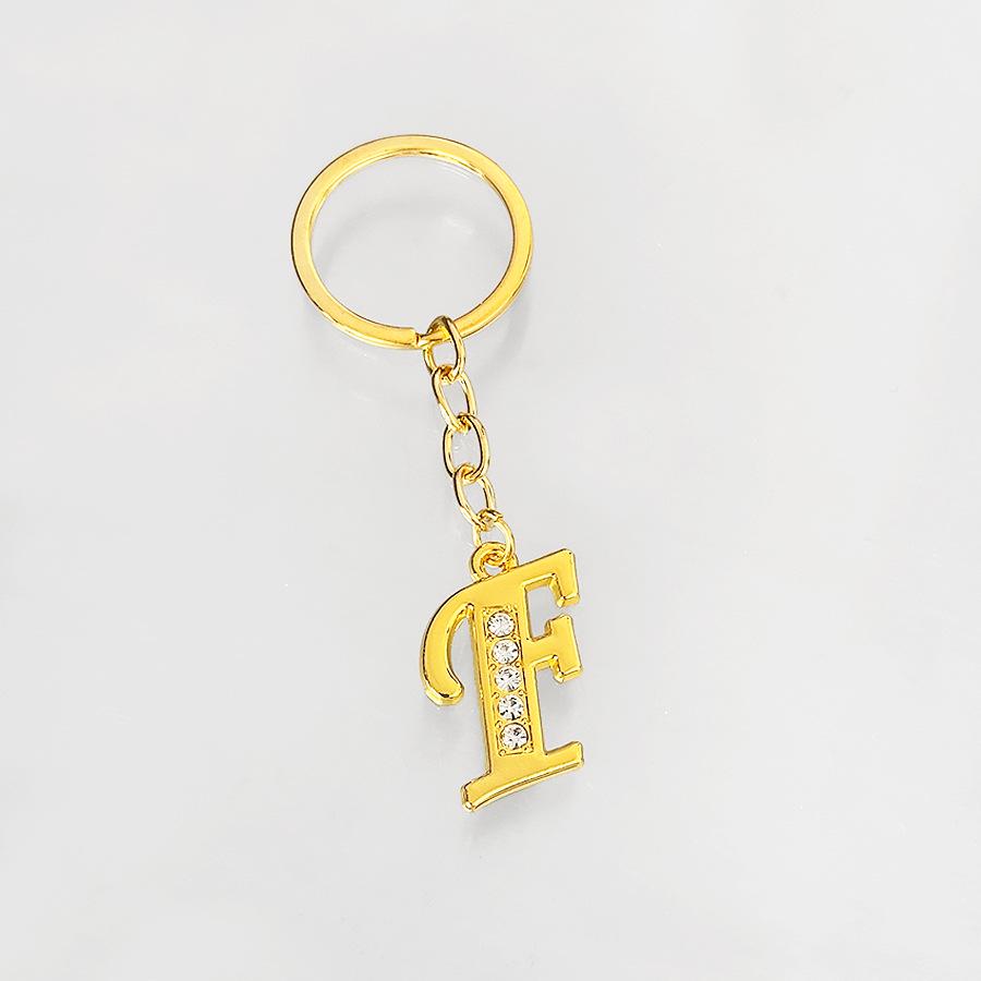 Creative Rhinestone Initials Metal Keychain – Korean Style Car Keyring Party Gift.