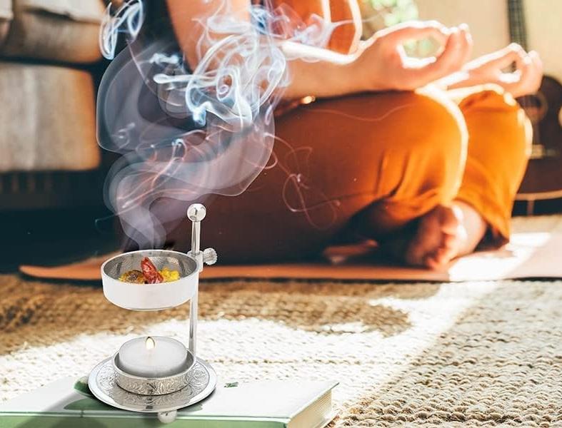 TreegoArt Palnik do żywicy kadzidlanej Dhoop Dhuni Uchwyt na kadzidło Kociołek na kadzidła do wystroju domu, wysokość 4 cale
