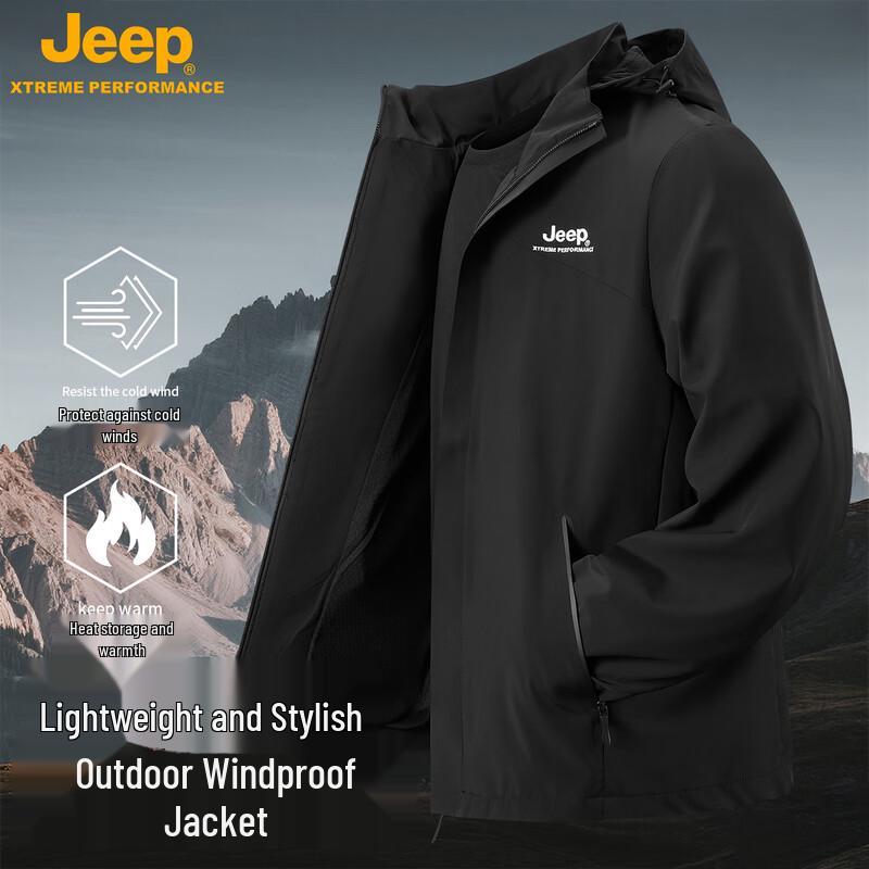 JEEP Unisex Hooded Outdoor Windproof & Waterproof Jacket