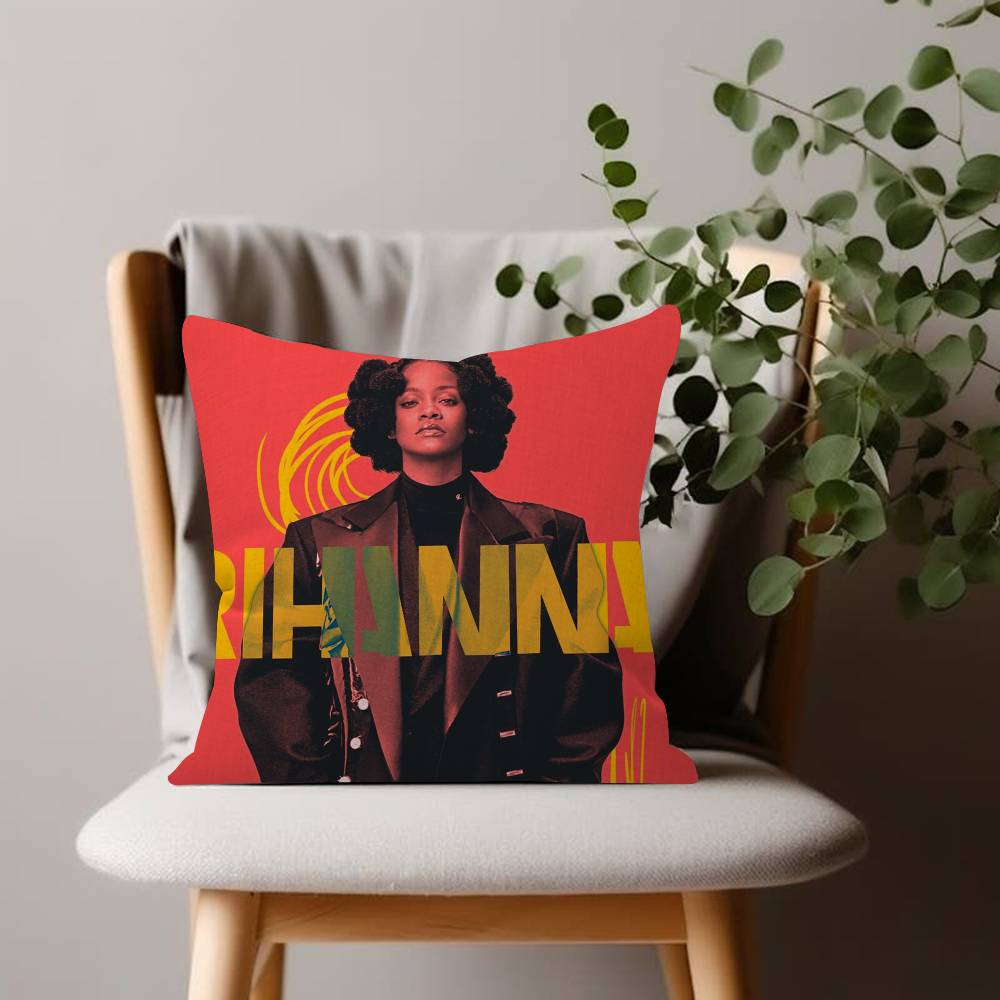 Famous Singer Rihanna Pop Music Maple Design Cushion Cover Happy Autumn Harvest decor Holiday Decorati Pillow Cover