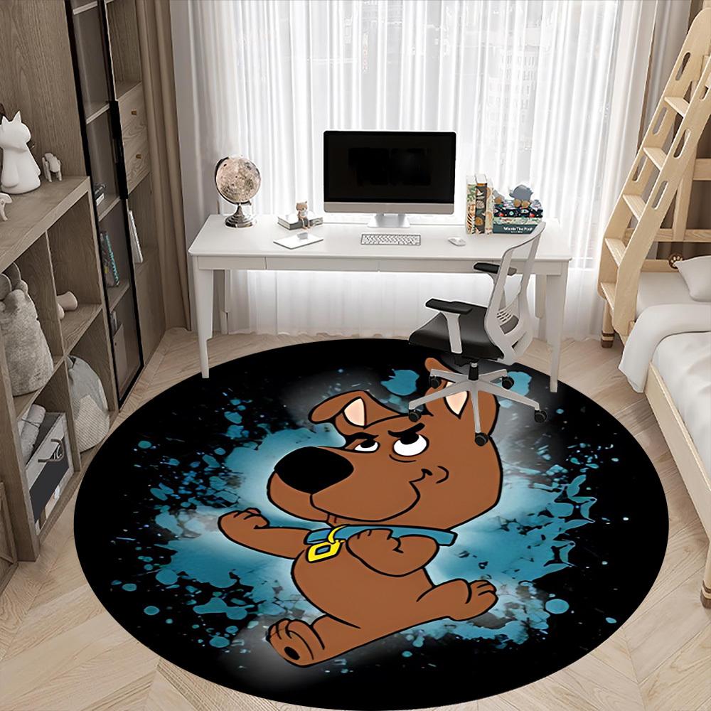 1pc Scooby Doo Chair Carpet for Office, Indoor Non Slip Washable Polyester Fiber Carpet, Mat For Office, Machine Washable