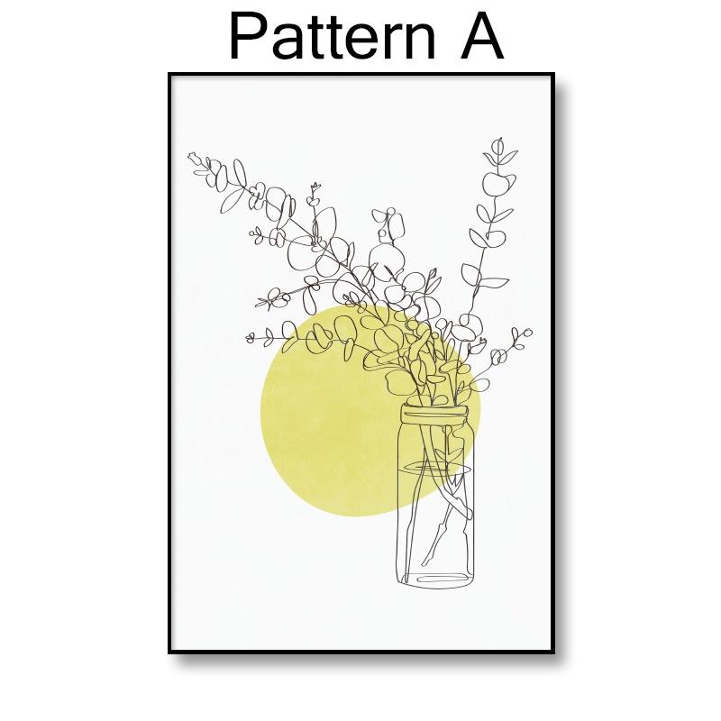

Скандинавское абстрактное искусство печать холст картина настенный постер картина Абстрактное минималистское растение домашний декор гостиная 21*30cm No Frame