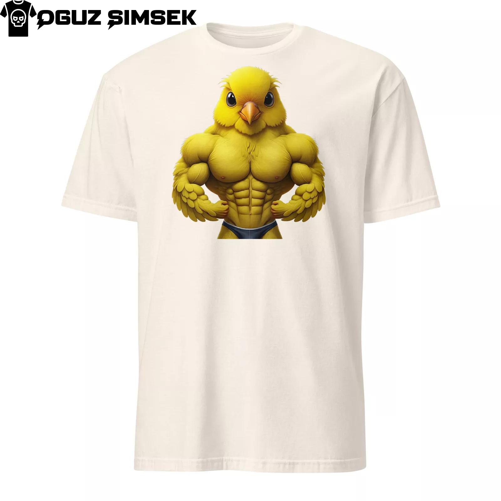 Unisex T-Shirt Mens Womens Tees Top | Buff Canary in Speedo | Funny Bird Graphic Bodybuilding Gym S