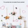 Five Pointed Star Vine Circle Wall Decoration Simulation Flower Pendant Decoration Creative Bedroom Living Room decor Aesthetic